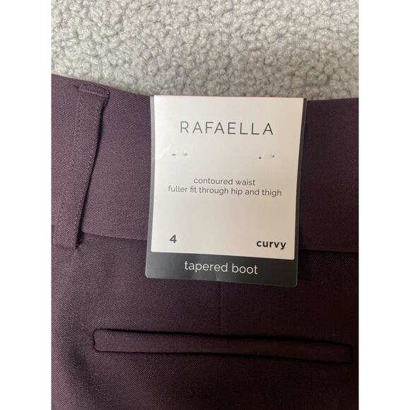 Rafaella Women's Curvy Fit Gabardine Boot Leg Pant maroon purple size 4 curvy - Picture 6 of 7